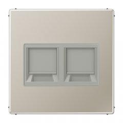 Virsma (ar fiksatoru) modulārai datu rozetei 2-vietīga, EMT, AMP, MTRJ, Serie LS, krāsa nerūsējošais tērauds