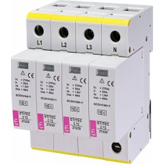 ETITEC C T2 275/20 4+0 Pārsprieguma ierobežotājs C In = 20kA, 4P, 275V