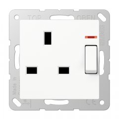 Kontaktligzda pārslēdzama Anglijas standarts, 13 A 250 V ~, skrūvju spailes BS 1363-1, 4 mm2, ar indikātoru