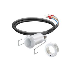 360° recessed ceiling-mounted motion detector, approx. Ø 6 m, 12 V DC, remotely controlled