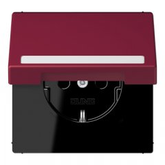 Kontaktligzda SCHUKO, 16 A 250 V ~, marķējams, ar bērnu drošību un vāciņu, termoplasts krāsots, Serie LS, le rubi