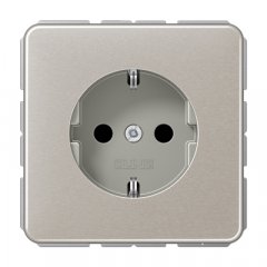 Kontaktligzda SCHUKO, 16 A 250 V ~, ar bērnu drošību, Aluminium eloxiert, Serie CD, platīna krāsa