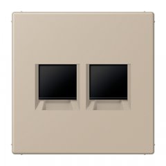 Virsma (ar fiksatoru) modulārai datu rozetei 2-vietīga, UMA-CAT6A, termoplasts lakots, Serie LS, ombre naturelle claire