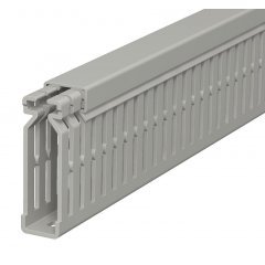 Perforēts vādu kanāls 60x15x2000, PVC, akmens pelēks, 7030 LK4 N 60015