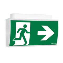 Emergency light with 3 h / 8 h emergency light duration, 30 m viewing distance (DIN/EN), wall mounting, LED, fail-safe contact, self-control feature