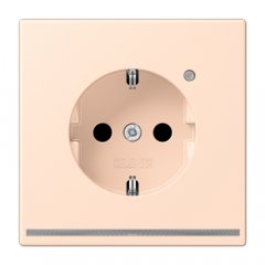 Kontaktligzda SCHUKO, 16 A 250 V ~, ar LED apgaismojumu, ar bērnu drošību, Serie LS, rose pâle