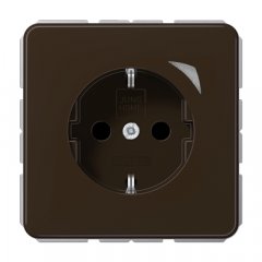 Kontaktligzda SCHUKO, 16 A 250 V ~, skrūvju spailes, ar indikātoru un bērnu drošību, termoplasts, Serie CD, brūns