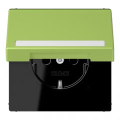 Kontaktligzda SCHUKO, 16 A 250 V ~, marķējams, ar bērnu drošību un vāciņu, termoplasts krāsots, Serie LS, vert cl