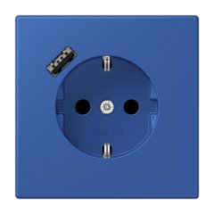 Kontaktligzda SCHUKO 16 A 250 V ~, USB pieslēgvieta 1 x Typ A, ar bērnu drošību, Serie LS, bleu outremer 59