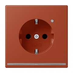 Kontaktligzda SCHUKO, 16 A 250 V ~, ar LED apgaismojumu, ar bērnu drošību, Serie LS, l'ocre rouge