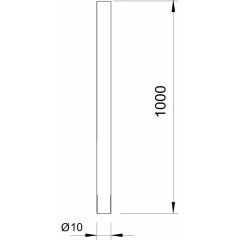 Zibensuztveršanas stienis priekš FangFix Junior 1000mm, Alu 101 J1000