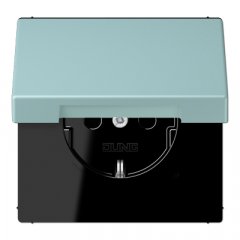 Kontaktligzda SCHUKO, 16 A 250 V ~, ar vāciņu, Serie LS, céruléen clair