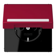 Kontaktligzda SCHUKO, 16 A 250 V ~, marķējams, ar bērnu drošību un vāciņu, termoplasts krāsots, Serie LS, rouge c