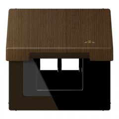 Rozetes vāks ar atsperi, ar simbolu LAN, vertikālā un horizontālā montāža, Serie LS, Messing antik