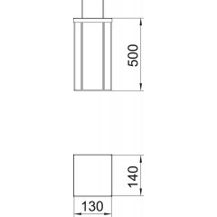 Instalācijas kolonna grīda 500x130x140, Alu, EL ISSHS140500EL