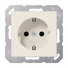 Kontaktligzda SCHUKO, 16 A 250 V ~, ar bērnu drošību, termoplasts, Serie AS, ziloņkaula