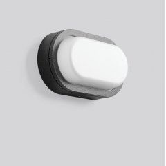 Gaismeklis ALU-LUX OVAL, 8 W, 490 lm, 830, anthracite, Phase-cut Ceiling and wall luminaires, L 258 B 148 H 86, Transparent glass