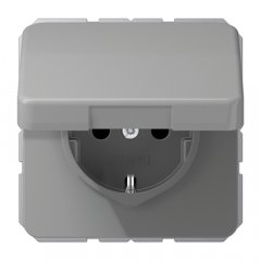 Kontaktligzda SCHUKO, 16 A 250 V ~, ar vāciņu, termoplasts, Serie CD, grau
