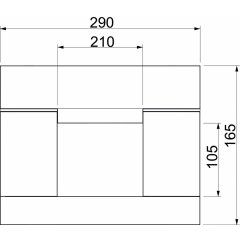 Ugunsdrošs kanāls I90/E30 tiešā montāža 1000x105x210, pelēks BSKD09-K1021