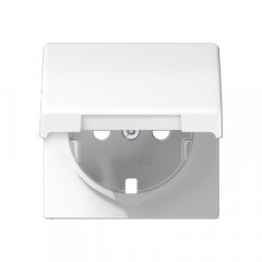 Centrālplate kontaktligzdai, ar vāku, duroplasts, Serie AS, balts