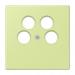 Centrālplate 4-vietīga SAT-TV-kontaktligzda (Ankaro), termoplasts, Serie LS, vert jaune clair