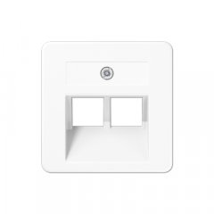 Virsma IAE/UAE-datu rozetei 2 x 8-polig, termoplasts, 50 x 50 mm, balts