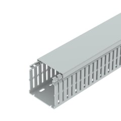 Perforēts vādu kanāls halogenbrīvs 75x75x2000, PC/ABS, gaiši pelēks, 7035 LKVH N 75075