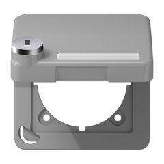 Rozetes vāks ar atsperi, marķējams, termoplasts, Serie CD, pelēks