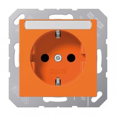 Kontaktligzda SCHUKO, 16 A 250 V ~, marķējams, ar bērnu drošību, termoplasts, Serie AS/A, orange
