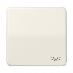 Taustiņs 1-viet, ar spuldzes simbolu, termoplasts, Serie CD, ziloņkaula