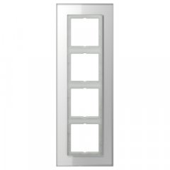 Stikla rāmītis 4-vietīgs, vertikālā un horizontālā montāža, LS PLUS, balts