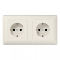 Kontaktligzda ar kabeļu kanālu-SCHUKO®, 16 A 250 V ~, termoplasts, Serie AS, ziloņkaula