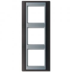 Rāmītis 3-vietīgs, vertikālā un horizontālā montāža, plastmasa, A PLUS, antracīts-alumīnija