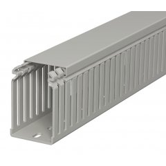 Perforēts vādu kanāls 75x50x2000, PVC, akmens pelēks, 7030 LKV 75050