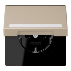 Kontaktligzda SCHUKO, 16 A 250 V ~, marķējams, ar bērnu drošību un vāciņu, termoplasts krāsots, Serie LS, ombre n