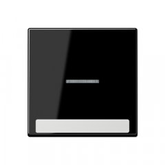 Taustiņs 1-viet, ar indikācijas logu, marķējams, termoplasts, Serie A, melns