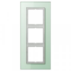 Stikla rāmītis 3-vietīgs, vertikālā un horizontālā montāža, LS PLUS, balts matēts