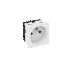 Kontaktligzda 0°, 1-vietīga ar zemējuma tapu 250V, 10/16A, PC, dzidri balts, 9010 STD-F0 RW1