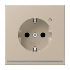 Kontaktligzda SCHUKO, 16 A 250 V ~, ar LED apgaismojumu, ar bērnu drošību, Serie LS, ombre naturelle claire