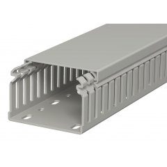 Perforēts vādu kanāls 50x75x2000, PVC, akmens pelēks, 7030 LKV 50075