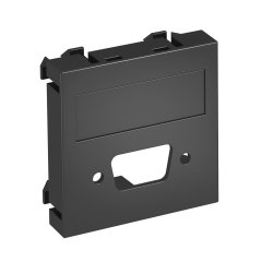 Multimedia adapt., VGA/D-Sub9 pievienojuma rozete 45x45mm, PC, pelēkmelna, 7021 MTG-DB O SWGR1