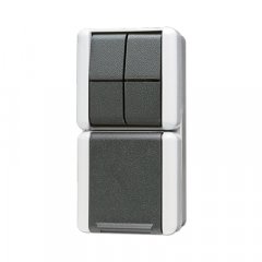 SCHUKO®-kontaktligzda 16 A 250 V ~ mit Serienschalter 10 AX 250 V ~, 16 A 250 V ~, IP 44, WG 800