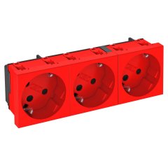 Kontaktligzda 33°, 3-vietīga kodēta, aizsargkontakts 250V, 10/16A, PC, signālsarkana, 3001 STD-D3K SRO3