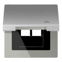 Rozetes vāks ar atsperi, ar simbolu LAN, vertikālā un horizontālā montāža, Serie LS, alumīnija