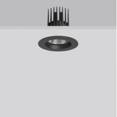 HELEDON mini, 20 W, 2600 lm, 940, black, on/off Recessed downlights, D 124 H 3 HEL 120, 31°