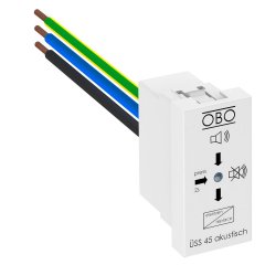 Pārsprieguma aizsardz.Modul 45 ar akustisko signālu 255V, dzidri balts, 9010 ÜSS 45-A-RW