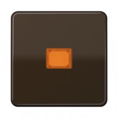 Taustiņs 1-viet, ar indikācijas logu, termoplasts, Serie CD, brūns