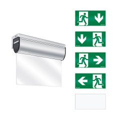 Emergency light with 3 hour emergency light duration, 32 m viewing distance, wall mounting, LED, self-control feature, fail-safe contact