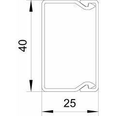 Kabeļu kanāls ar perforēto pamatni 25x40x2000, PVC, akmens pelēks, 7030