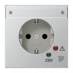 Kontaktligzda SCHUKO, 16 A 250 V ~, skrūvju spailes, ar indikātoru un pārsprieguma aizsardzību, marķējams, Serie LS, alumīnijs